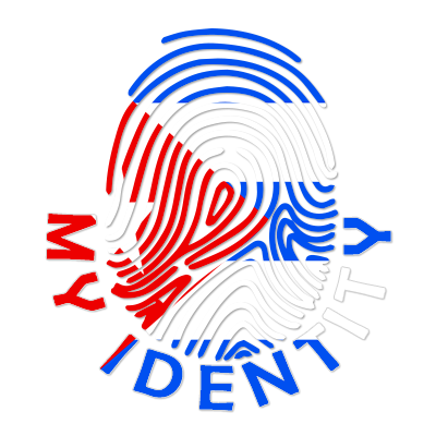 Design featuring a fingerprint with red and blue colors representing Cuba, labeled \"My Identity.\"\n\nCaption: Celebr