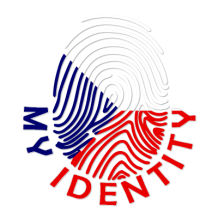 Footprint My Identity Czech Republic logo featuring a fingerprint design in the colors of the Czech flag.\n\nCaption: 
