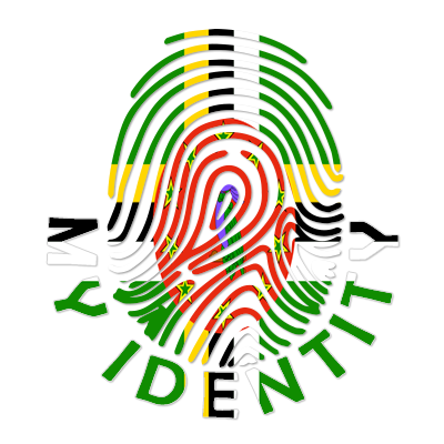 Footprint My Identity Dominica logo featuring colorful fingerprint design, suitable for baby products.\n\nCaption: Exp