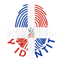 Colorful Footprint My Identity logo featuring red, white, and blue elements, representing the Dominican Republic.\n\nC