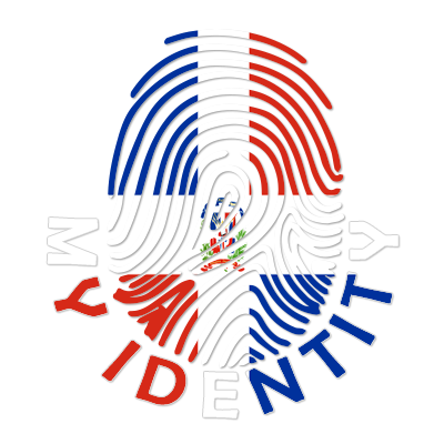 Colorful Footprint My Identity logo featuring red, white, and blue elements, representing the Dominican Republic.\n\nC
