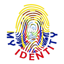 Footprint My Identity Ecuador logo featuring a colorful fingerprint design and the words \"My Identity.\" \n\nCaption: