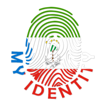 Footprint My Identity Equatorial Guinea logo featuring a colorful fingerprint design.\n\nCaption: Discover the unique 