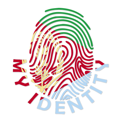 Colorful logo of Footprint My Identity Eritrea, featuring a fingerprint design with Eritrean colors.\n\nCaption: Disco