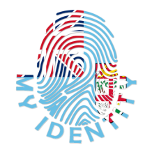 Footprint My Identity Fiji logo featuring a fingerprint design with colorful elements.\n\nCaption: Discover the unique