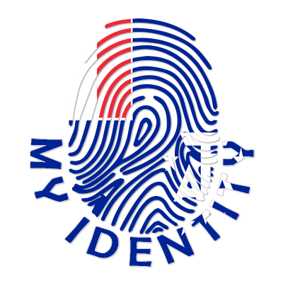 Footprint My Identity logo featuring a fingerprint design with colors of the French Southern Territories.\n\nCaption: 