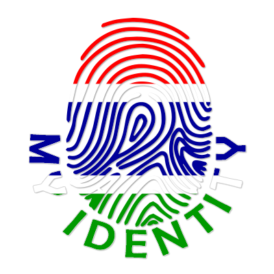 Footprint My Identity Gambia logo featuring a colorful fingerprint design, perfect for baby products.\n\nCaption: Disc