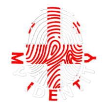 Footprint My Identity Georgia logo featuring a red and white finger print design, perfect for baby products.\n\nCaptio