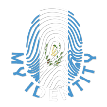 Footprint My Identity Guatemala logo featuring a fingerprint design with blue and white colors.\n\nCaption: Celebrate 