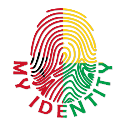 Footprint My Identity Guinea logo featuring colorful fingerprint design.\n\nCaption: Discover our unique Footprint My 