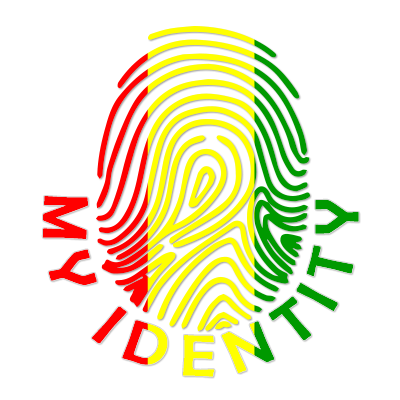 Footprint My Identity logo featuring colorful fingerprint design in green, yellow, and red, perfect for baby products.