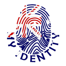 Footprint My Identity design featuring a colorful fingerprint inspired by Heard Island and McDonald Islands.\n\nCaptio