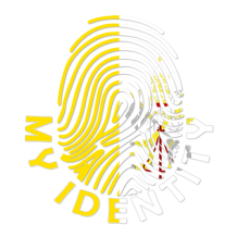 Footprint My Identity Holy See design featuring a fingerprint graphic in yellow and white, suitable for baby products.