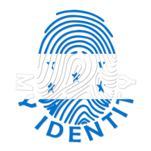 Footprint My Identity Honduras logo featuring a fingerprint design with blue and white colors, suitable for baby produ