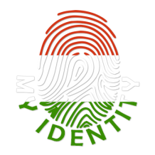 Footprint My Identity Hungary logo featuring a fingerprint design in Hungarian colors.\n\nCaption: Discover the unique