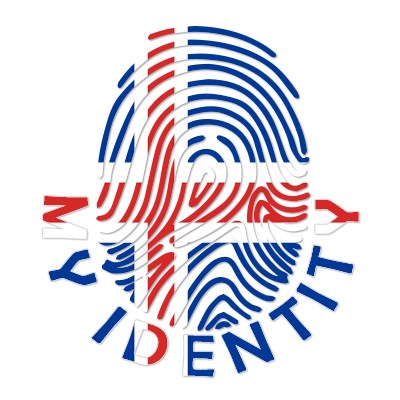 Footprint My Identity Iceland logo featuring a fingerprint design with the Icelandic flag colors.\n\nCaption: Discover