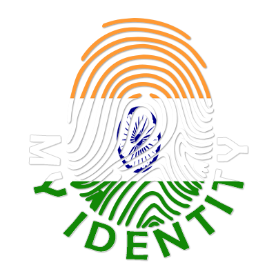 Footprint My Identity India logo featuring a fingerprint design with Indian flag colors.\n\nCaption: Celebrate your ba