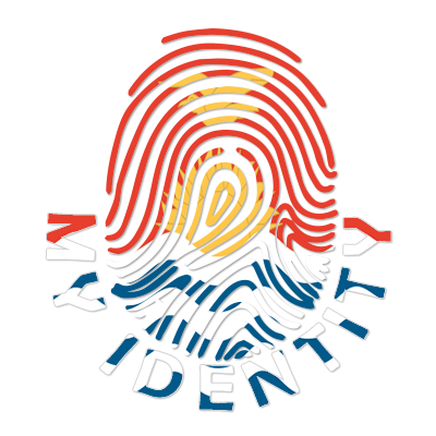 Footprint My Identity Kiribati logo, featuring a colorful fingerprint design, suitable for baby products. \n\nCaption: