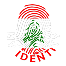 Footprint My Identity Lebanon logo featuring a fingerprint design with the Lebanese flag colors.\n\nCaption: Discover 