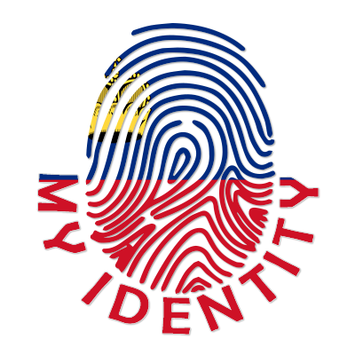Footprint My Identity Liechtenstein logo featuring a fingerprint design with colors of the Liechtenstein flag.\n\nCapt