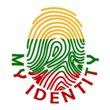 Footprint My Identity Lithuania logo, featuring a colorful fingerprint design.\n\nCaption: Discover the Footprint My I