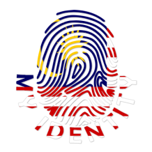 Footprint My Identity Malaysia logo featuring a fingerprint with the Malaysian flag colors, designed for baby products