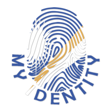 Footprint My Identity logo featuring a colorful fingerprint design, suitable for baby products.\n\nCaption: Discover t
