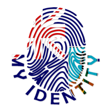 Footprint My Identity Montserrat logo featuring a colorful fingerprint design, ideal for baby products.\n\nCaption: Di