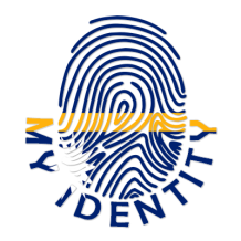 Footprint My Identity Nauru logo featuring a stylized fingerprint design, suitable for baby products.\n\nCaption: Disc