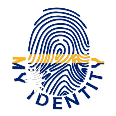 Footprint My Identity Nauru logo featuring a stylized fingerprint design, suitable for baby products.\n\nCaption: Disc