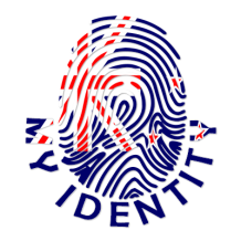Footprint My Identity New Zealand logo featuring a stylized fingerprint with New Zealand elements.\n\nCaption: Discove