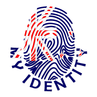 Footprint My Identity New Zealand logo featuring a stylized fingerprint with New Zealand elements.\n\nCaption: Discove