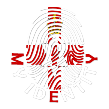 Footprint My Identity Northern Ireland logo featuring a fingerprint and flag design, perfect for baby products.\n\nCap