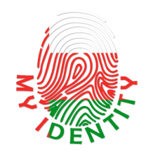 Footprint My Identity Oman logo featuring a fingerprint design in red, white, and green colors.\n\nCaption: Discover t