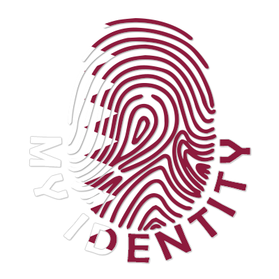 Footprint My Identity Qatar logo featuring a fingerprint design, perfect for baby products at pacifier-baby.com.\n\nCa