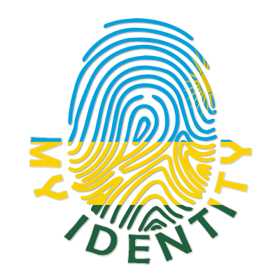 Logo of Footprint My Identity Rwanda, featuring a colorful fingerprint design reflecting the Rwandan flag colors.\n\nC