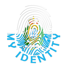 Footprint My Identity San Marino logo featuring a stylized fingerprint and colors of the San Marino flag.\n\nCaption: 