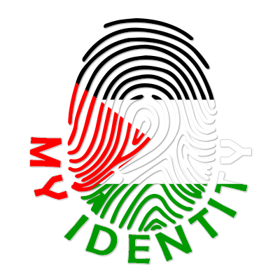 Footprint My Identity State of Palestine logo featuring a fingerprint design with the Palestinian flag colors.\n\nCapt