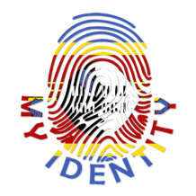 Footprint My Identity Eswatini logo featuring colorful fingerprint design, perfect for baby products.\n\nCaption: Disc