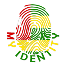 Colorful logo of the Footprint My Identity Togo baby product, featuring a fingerprint design in vibrant colors.\n\nCap