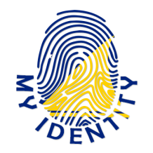 Logo of Footprint My Identity Tokelau featuring a fingerprint design in blue and yellow, suitable for baby products.\n