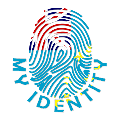 Footprint My Identity Tuvalu design featuring a colorful fingerprint, ideal for baby products.\n\nCaption: Discover th