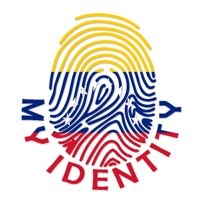 Footprint My Identity Venezuela logo featuring a colorful fingerprint design with the Venezuelan flag.\n\nCaption: Cel