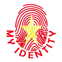 Logo of Footprint My Identity Vietnam featuring a fingerprint design with a star, representing baby products.\n\nCapti