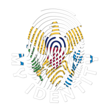 Footprint My Identity British Virgin Islands logo featuring a fingerprint design, ideal for baby products. \n\nCaption