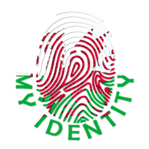 Footprint My Identity Wales logo featuring a stylized fingerprint with Welsh colors and text.\n\nCaption: Discover the