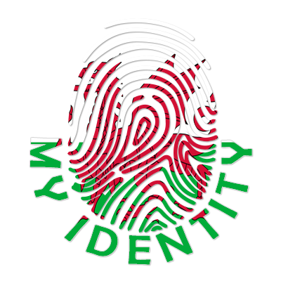 Footprint My Identity Wales logo featuring a stylized fingerprint with Welsh colors and text.\n\nCaption: Discover the