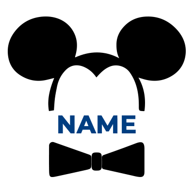 Disney Mickey Black Ears with a black bow tie, perfect for stylish baby outfits and accessories.  \nCaption: Adorn you