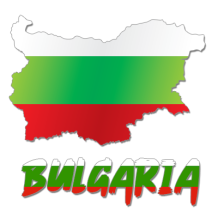 Colorful map of Bulgaria with the national flag colors.\n\nCaption: Explore our Bulgaria-themed baby products, perfect