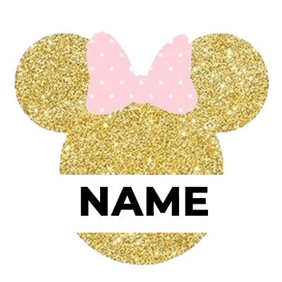 Disney Minnie Golden Ears design with a pink bow, perfect for baby accessories. \n\nCaption: Add a touch of charm to y